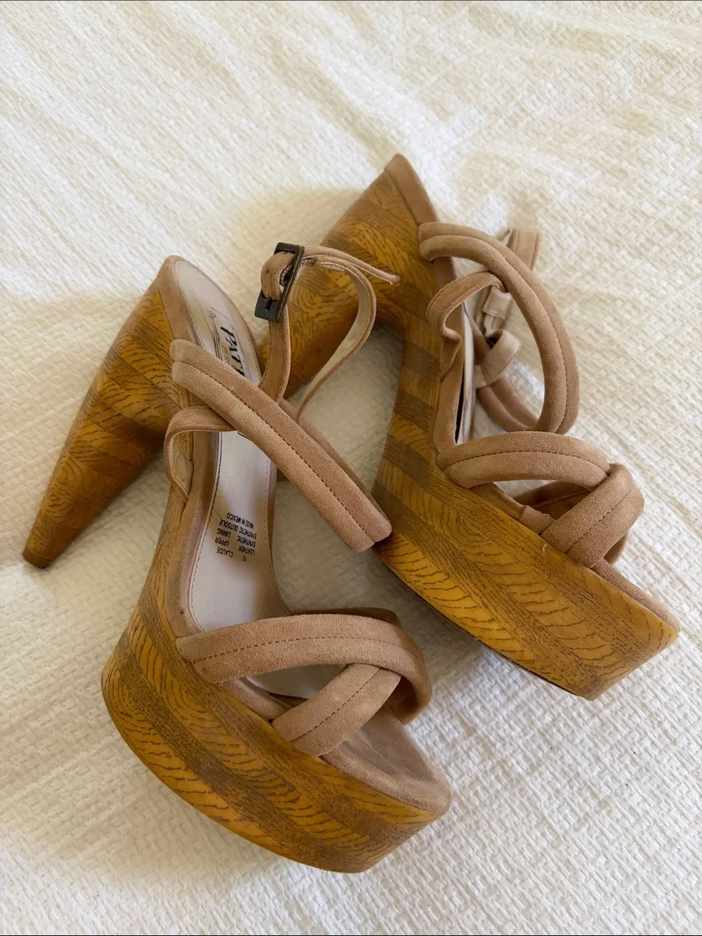Patron by Perugia Platform Strappy Sandals in Taupe